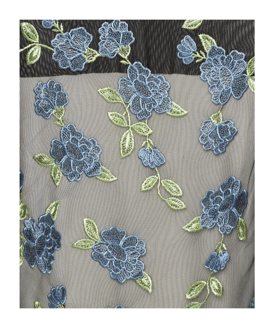 Rotate Floral Printed Mesh Pencil Skirt