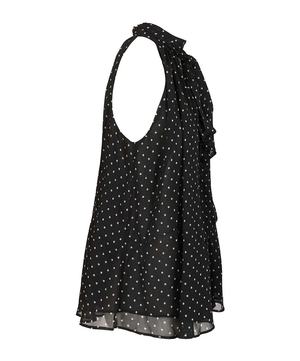 Rotate Halterneck Patterned Bow Top