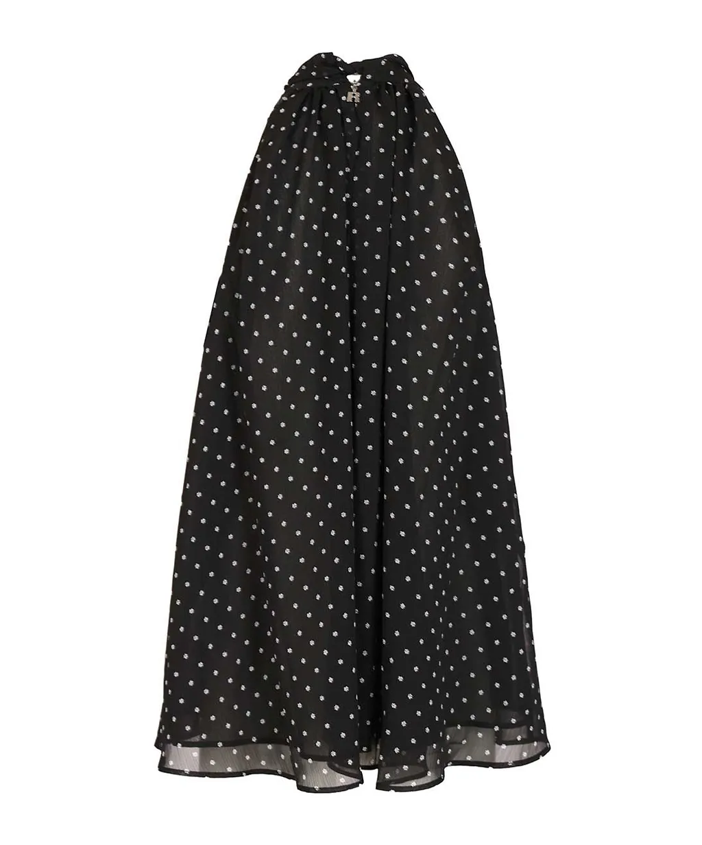Rotate Halterneck Patterned Bow Top