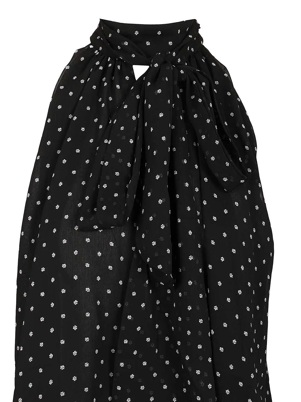 Rotate Halterneck Patterned Bow Top