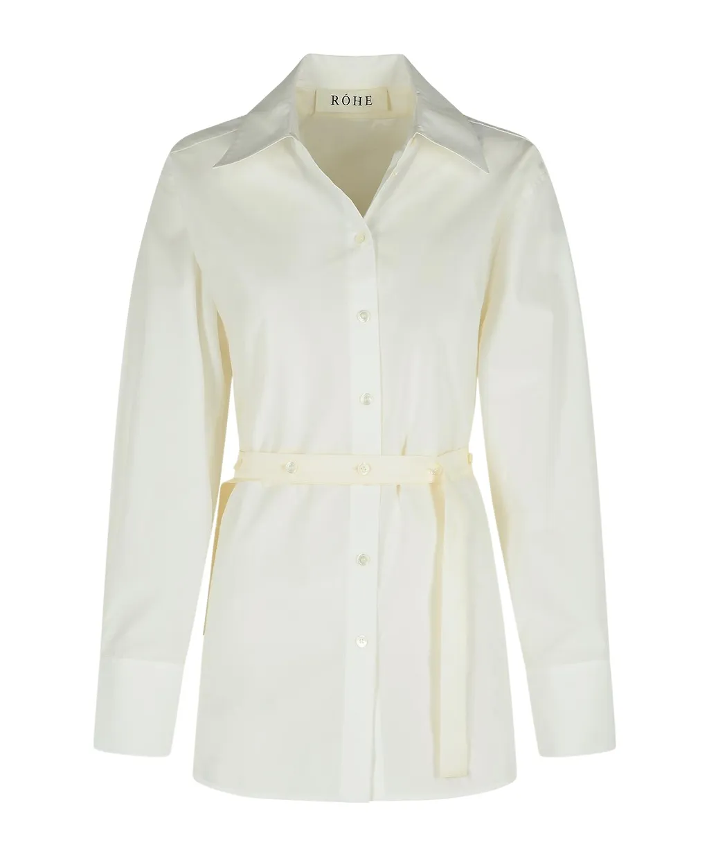Silk-Insert Belted Vest-Shirt