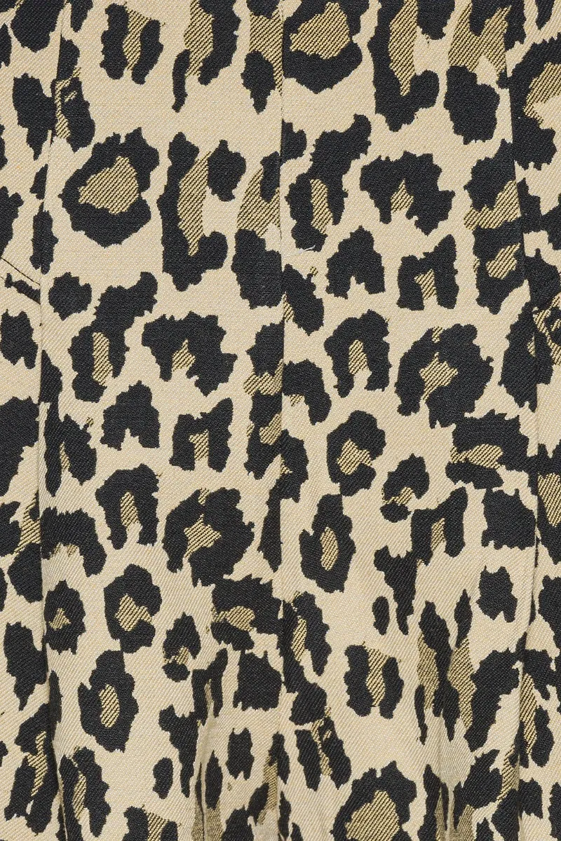 Rotate Leopard Printed Wide Leg Jeans