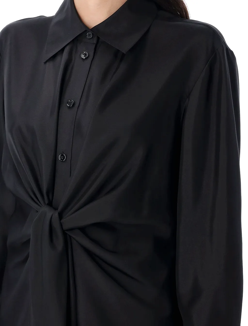 RÓHe Satin Knotted Shirt