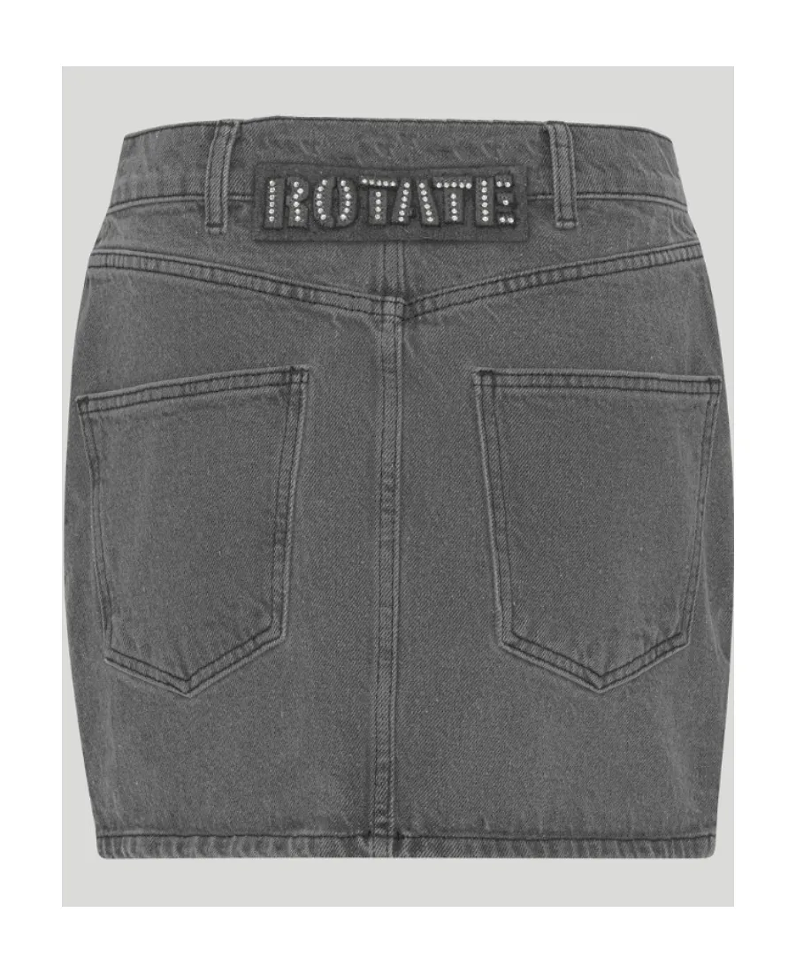 Rotate Logo Patch Denim Mini Skirt
