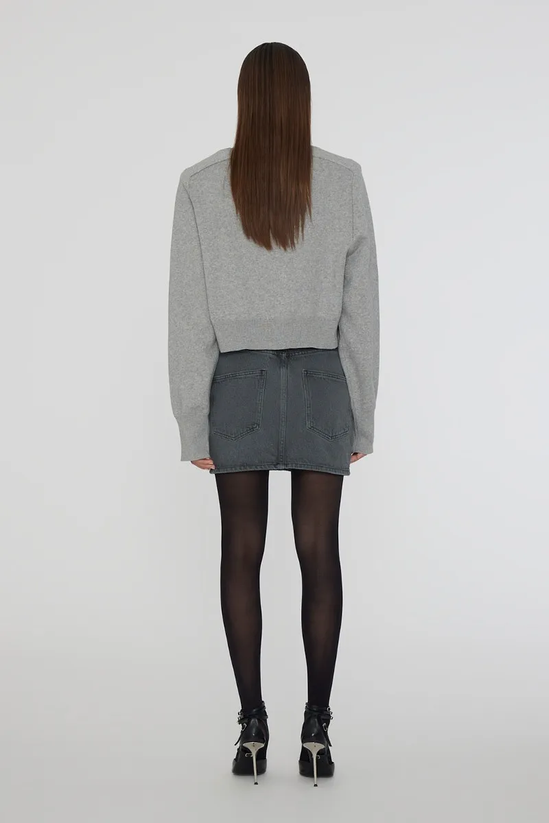 Rotate Logo Patch Denim Mini Skirt