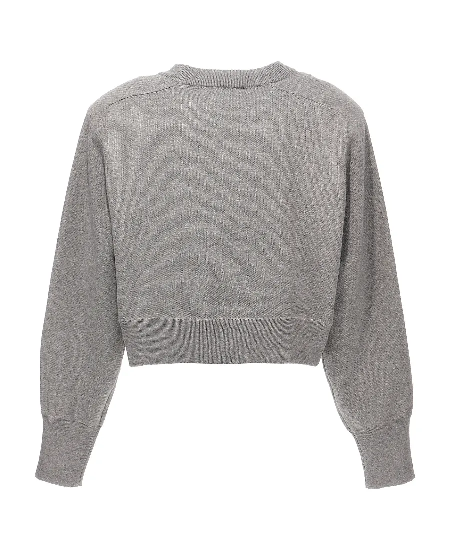 Rotate Logo Embellished Knitted Cropped Jumper