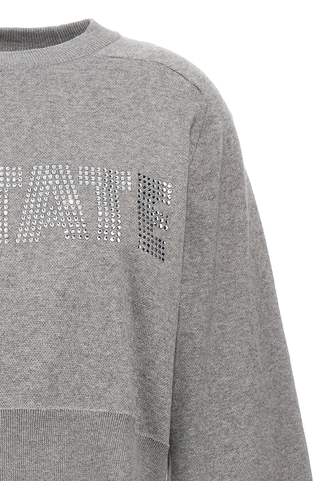 Rotate Logo Embellished Knitted Cropped Jumper