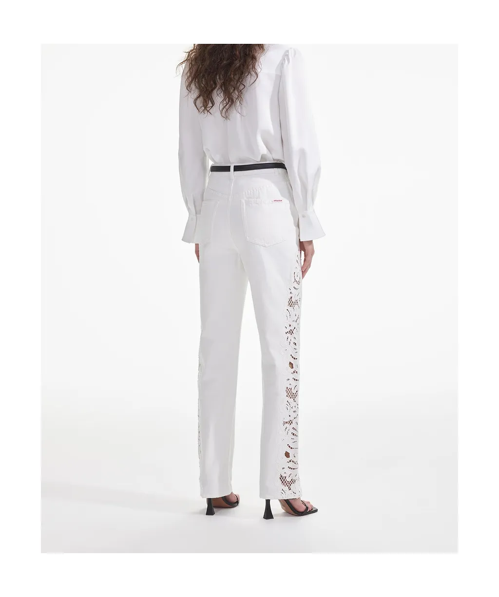 Cut-Out Straight-Leg Jeans