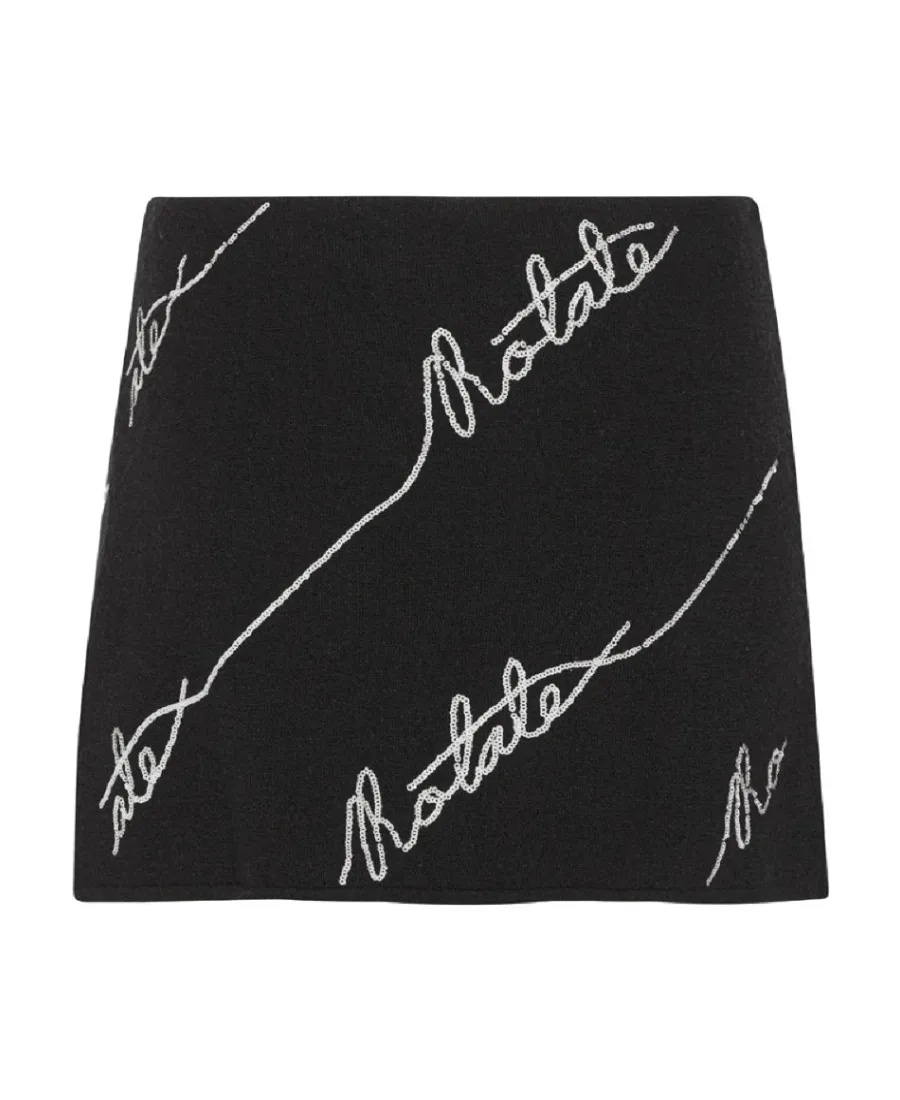 Rotate Logo Sequined Mini Skirt