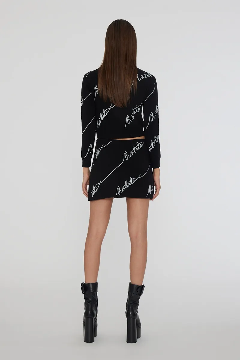 Rotate Logo Sequined Mini Skirt
