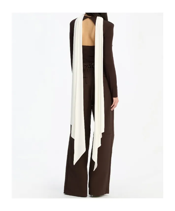 Rotate Long-Sleeved Scarf Top