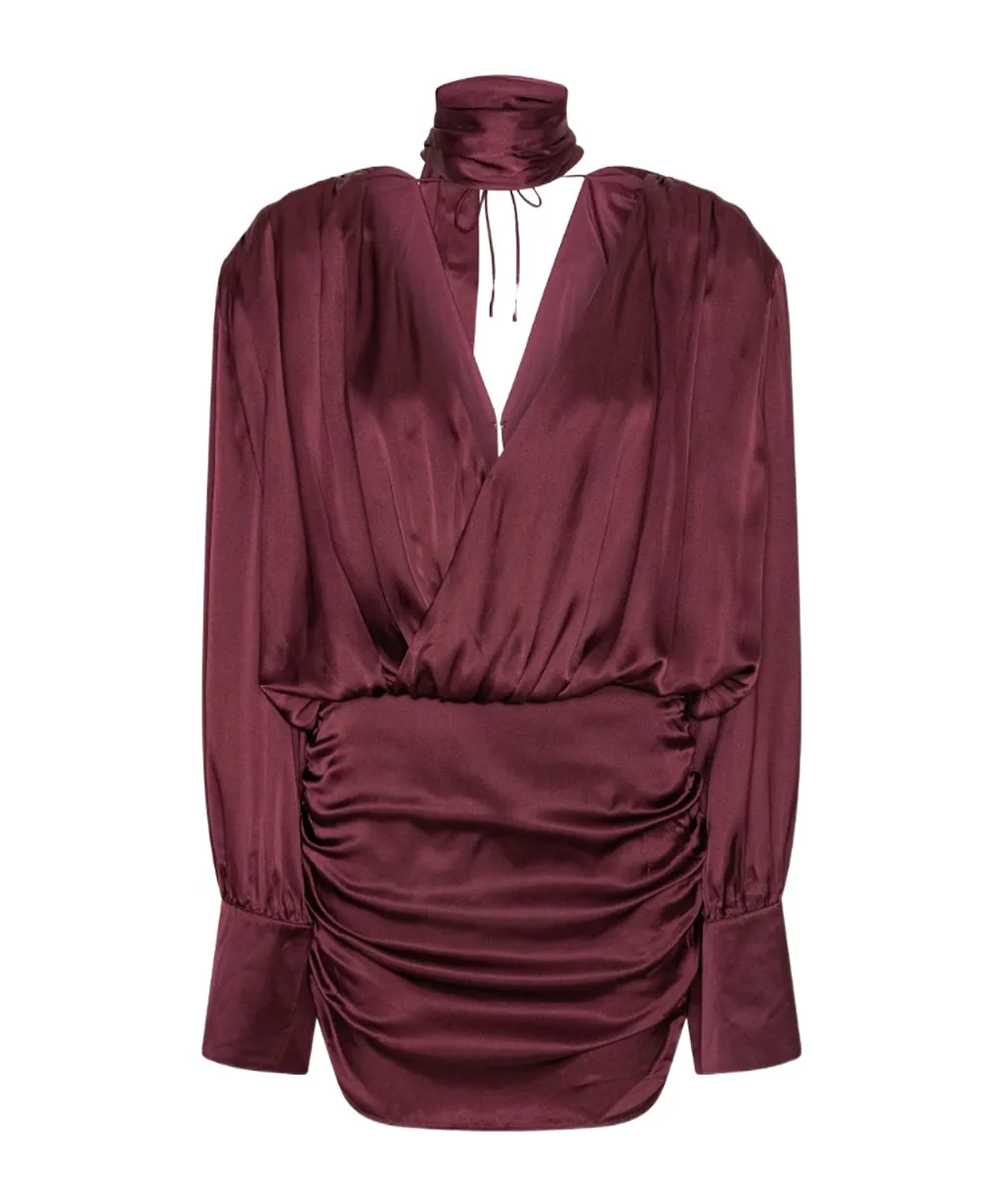 Rotate Long-Sleeved V-Neck Dress