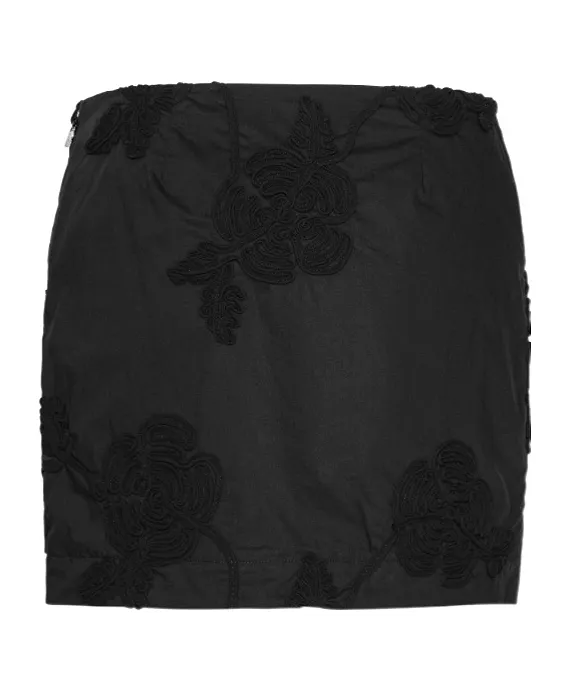 Rotate Mini Skirt With 3D Floral Accents