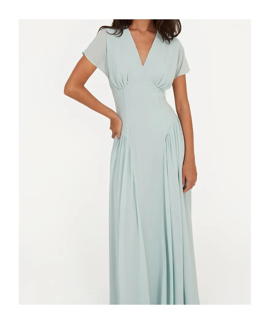 Rotate Maxi V-Neck Dress