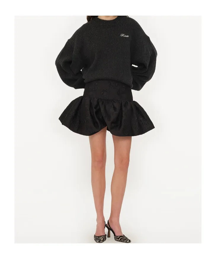 Rotate Monogram Jacquard Mini Skirt