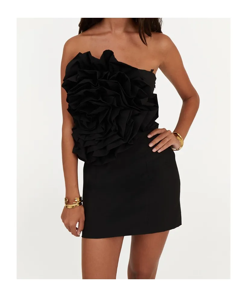 Rotate Floral Accent Mini Dress