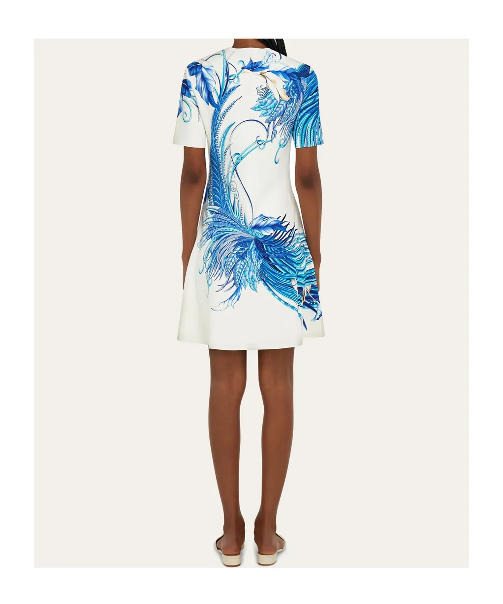 Dress With Feather Print