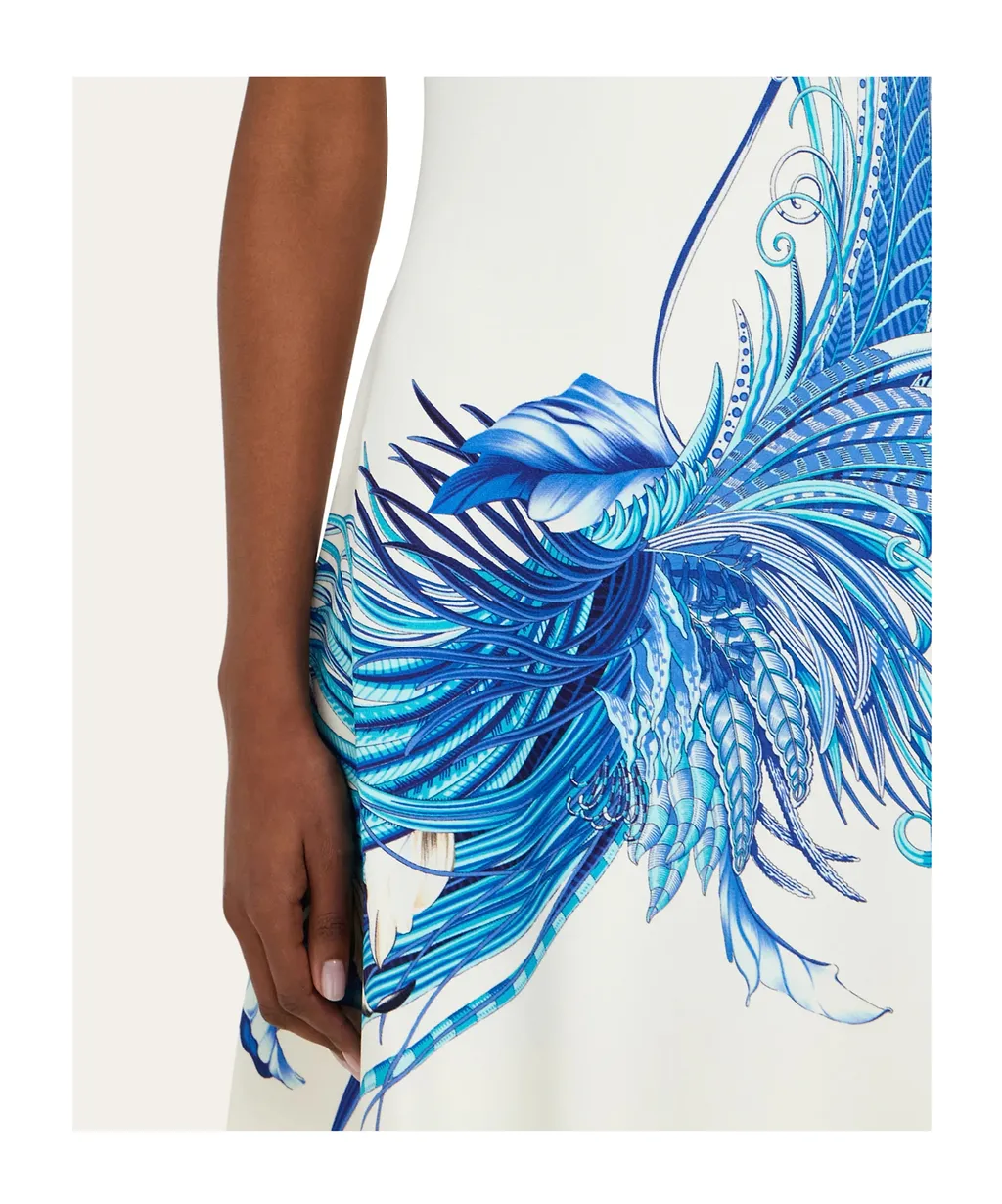 Dress With Feather Print