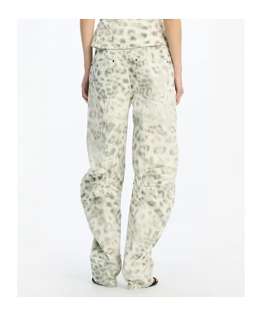 Rotate Printed Denim Cargo Pants