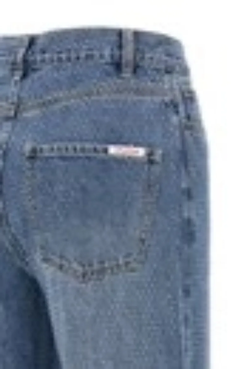 Self-Portrait Embellished Denim Straight Leg Jeans