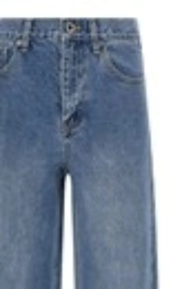 Self-Portrait Embellished Denim Straight Leg Jeans