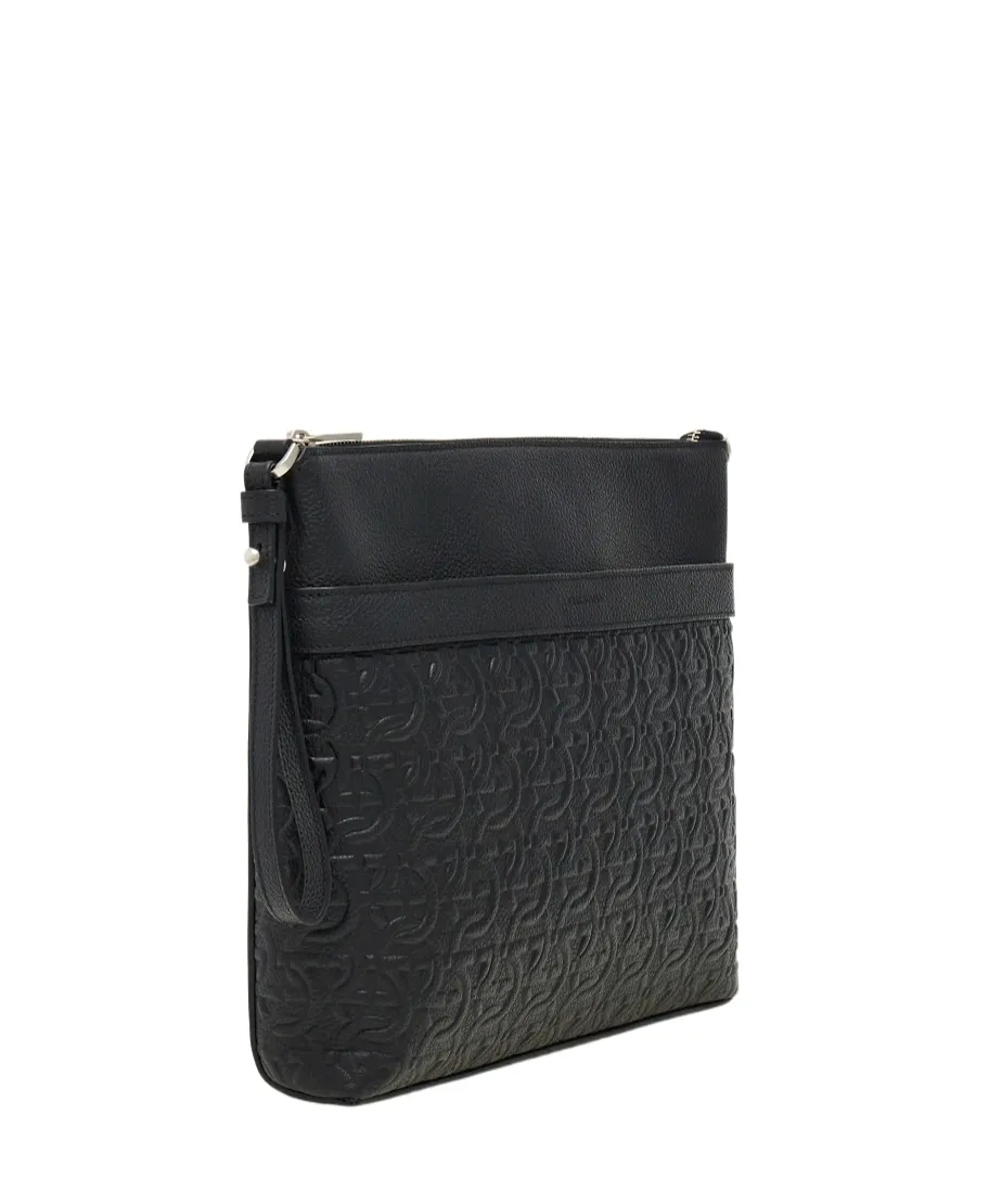 Ferragamo Gancini Embossed Messenger Bag