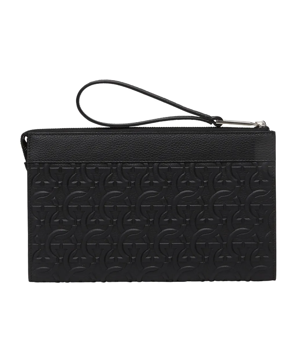 Ferragamo Embossed Zip Toiletry Bag