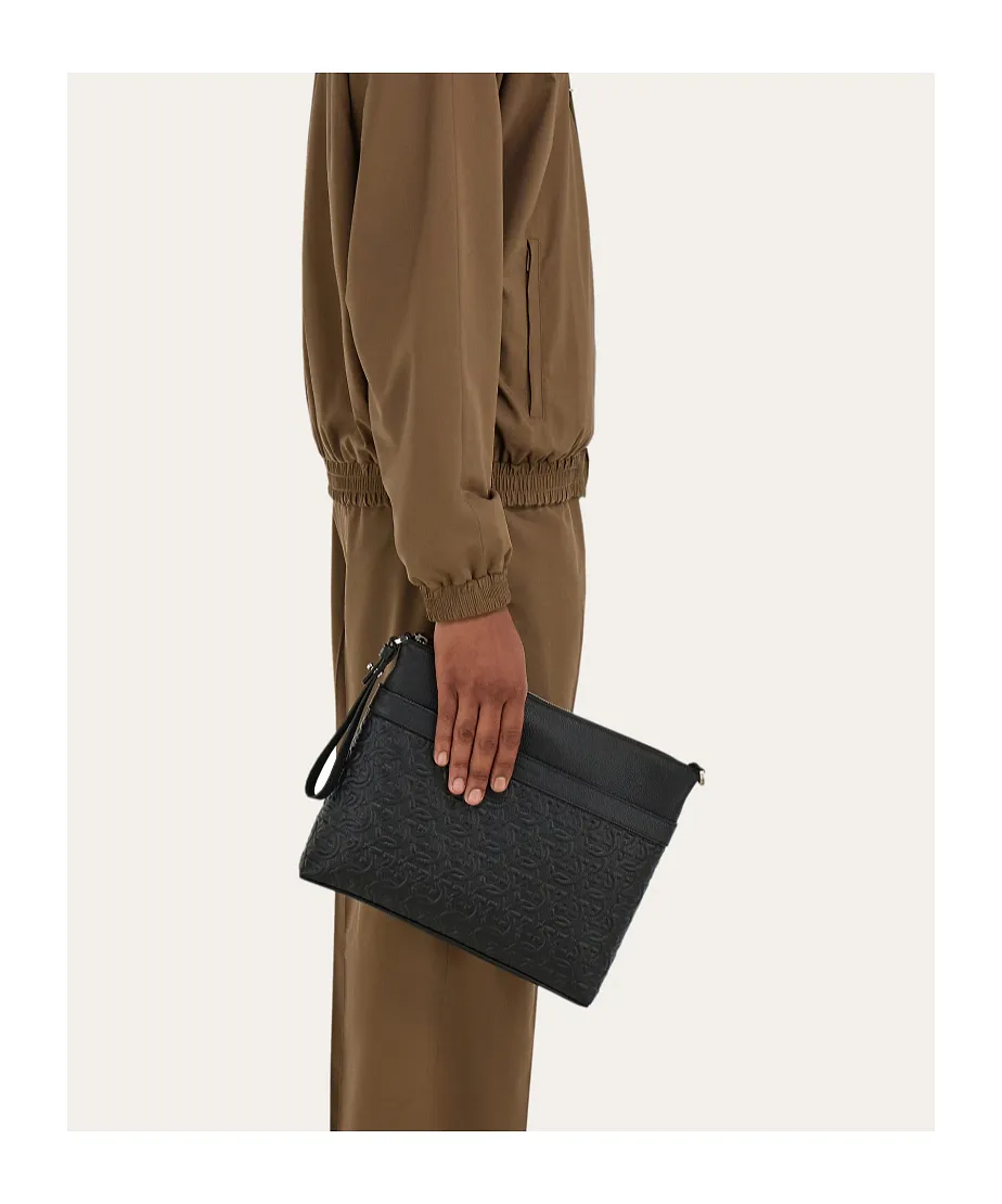 Ferragamo Gancini Embossed Messenger Bag