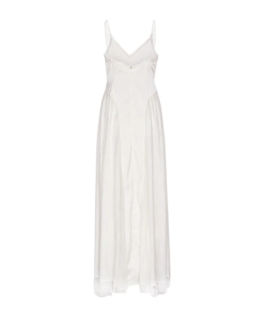 Rotate Satin Lace Maxi Dress