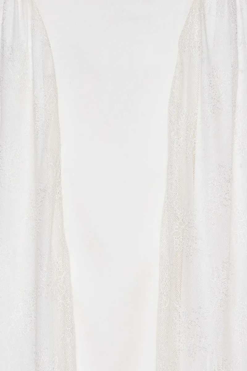 Rotate Satin Lace Maxi Dress