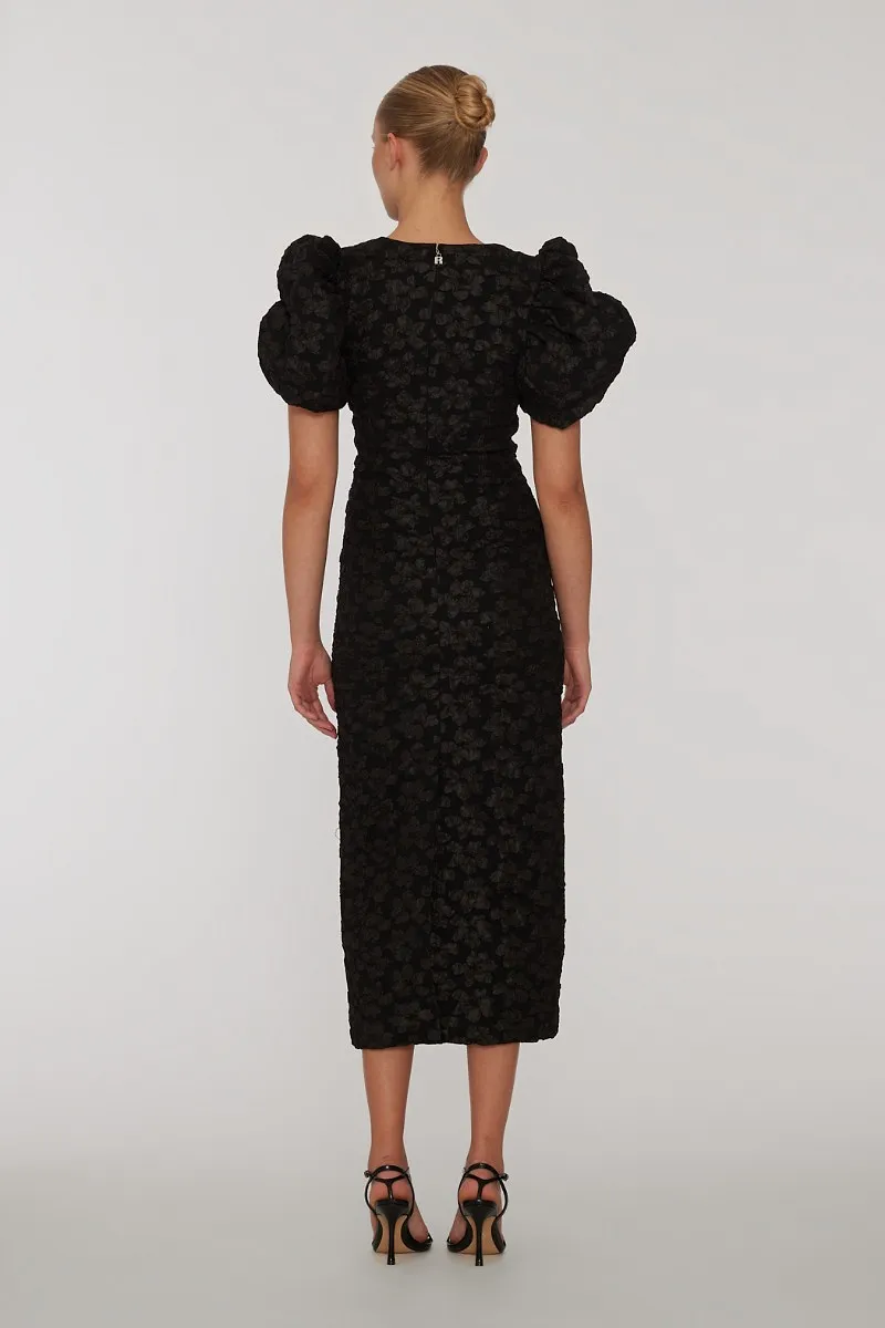 Rotate Ruby Jacquard Crewneck Midi Dress