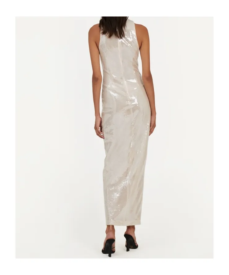Rotate Sequin Buttoned Dress