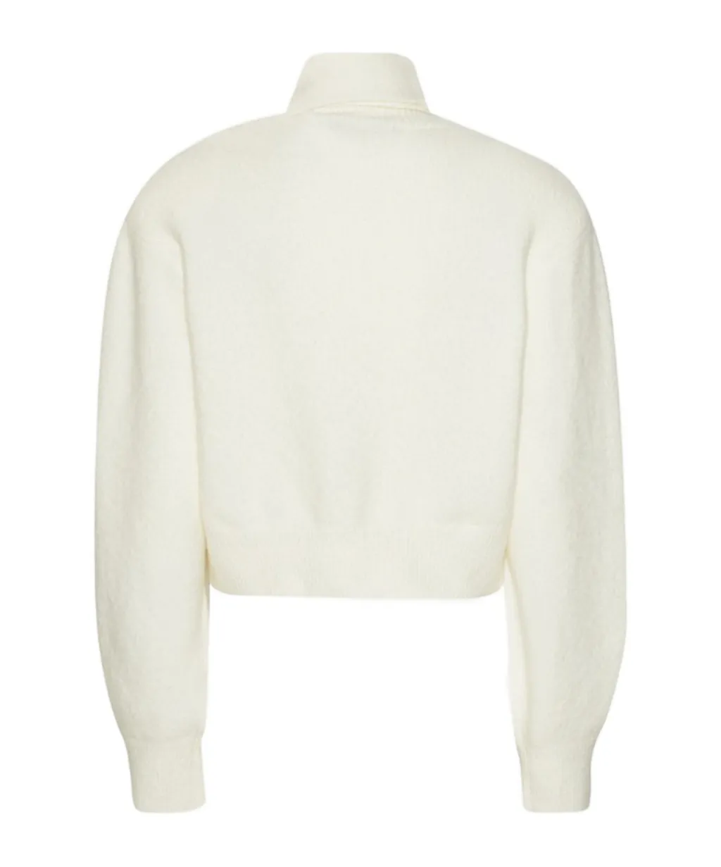Rotate Scarf-Neck Buttoned Cardigan