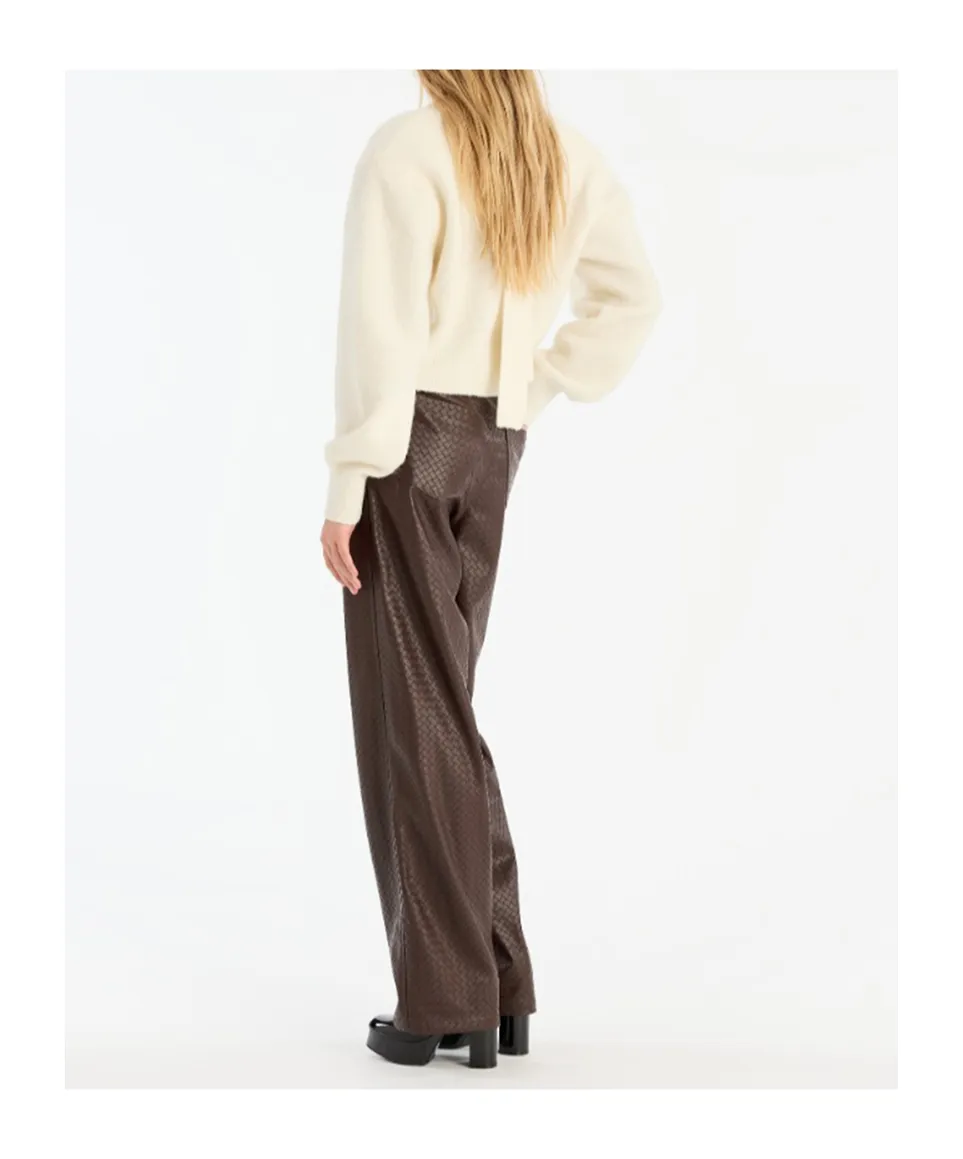 Rotate Scarf-Neck Buttoned Cardigan
