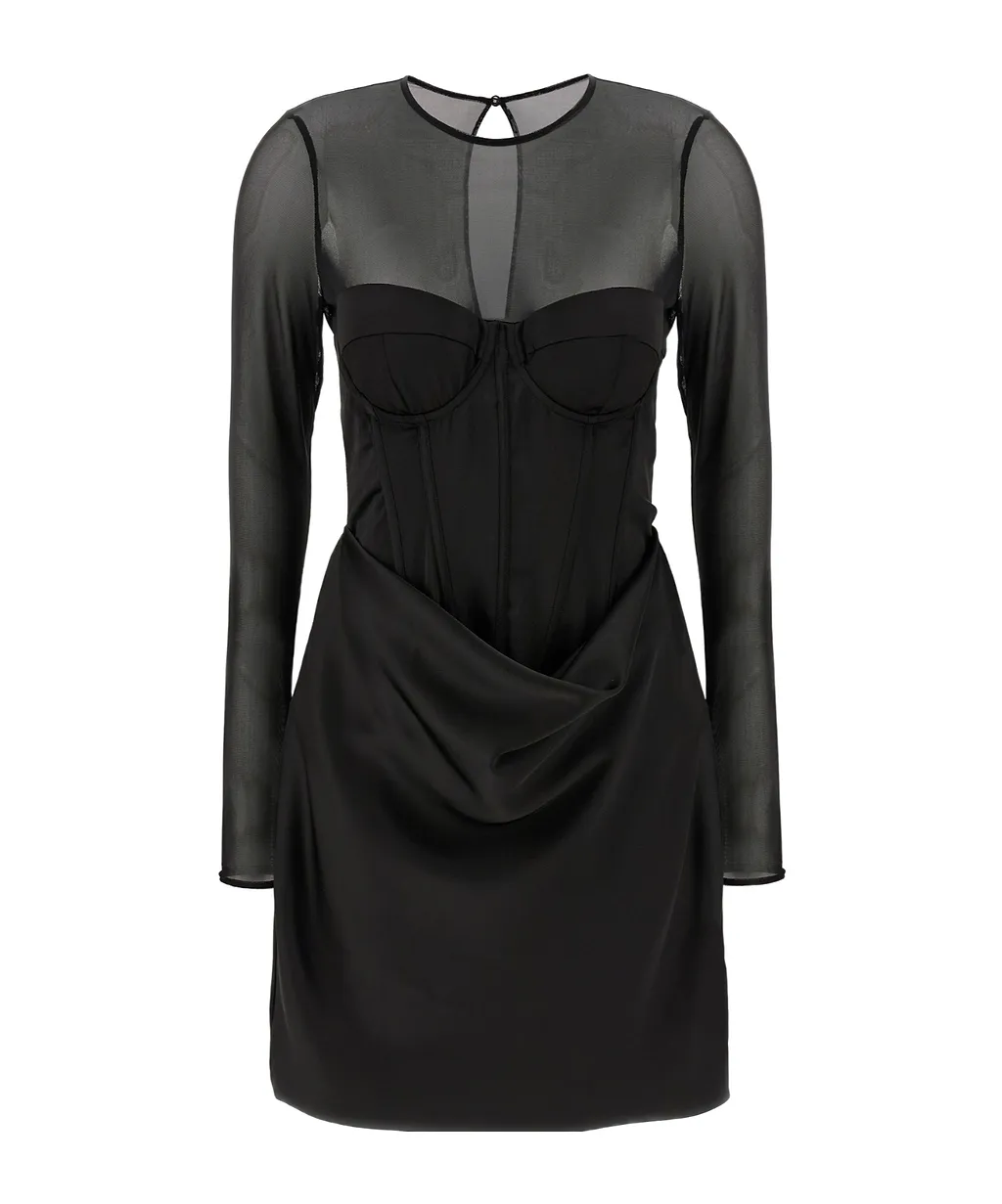 Rotate Semi-Sheer Corset Dress