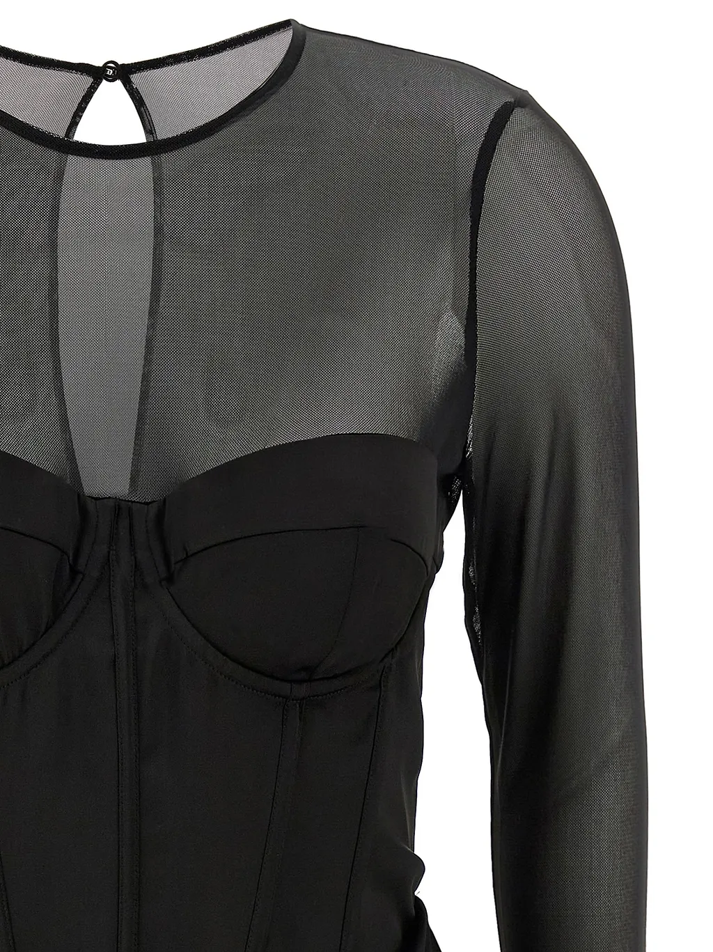 Rotate Semi-Sheer Corset Dress