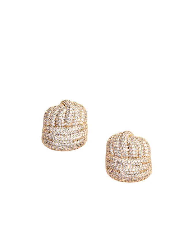 Self-Portrait Embellished Knot-Effect Earrings