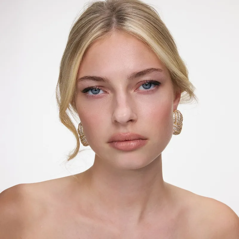 Self-Portrait Embellished Knot-Effect Earrings