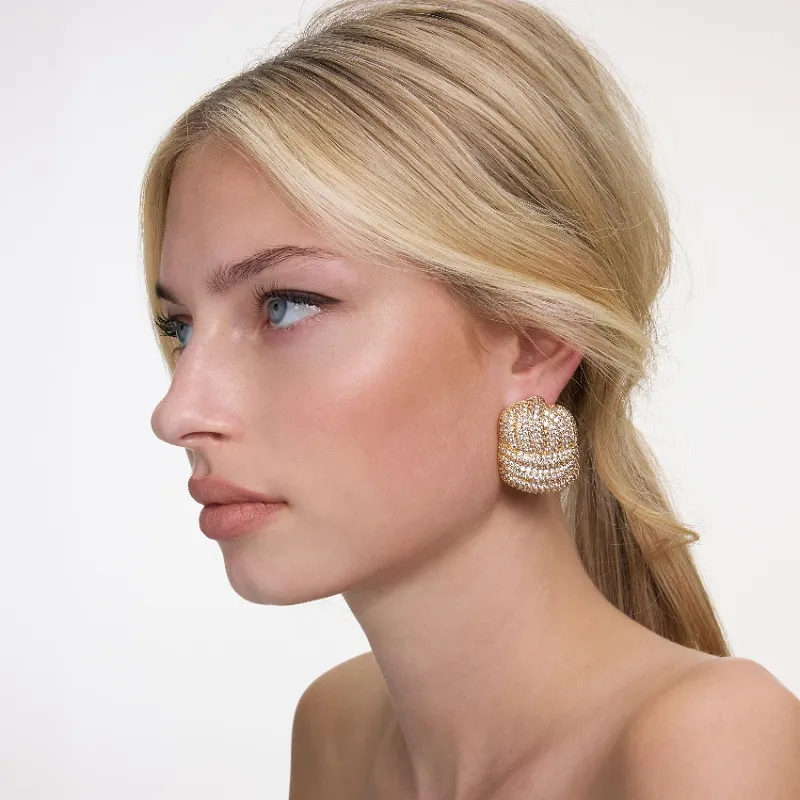 Self-Portrait Embellished Knot-Effect Earrings