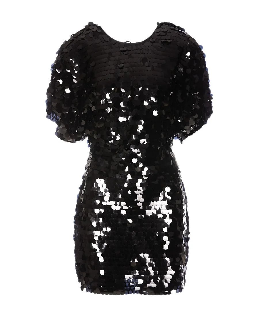 Rotate Sequinned Open-Back Dress
