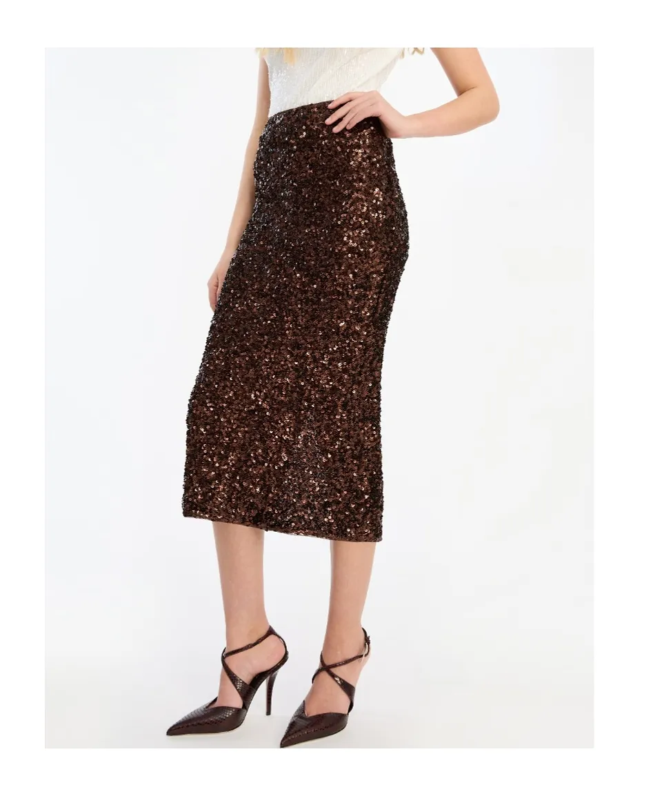 Rotate Sequin Midi Skirt
