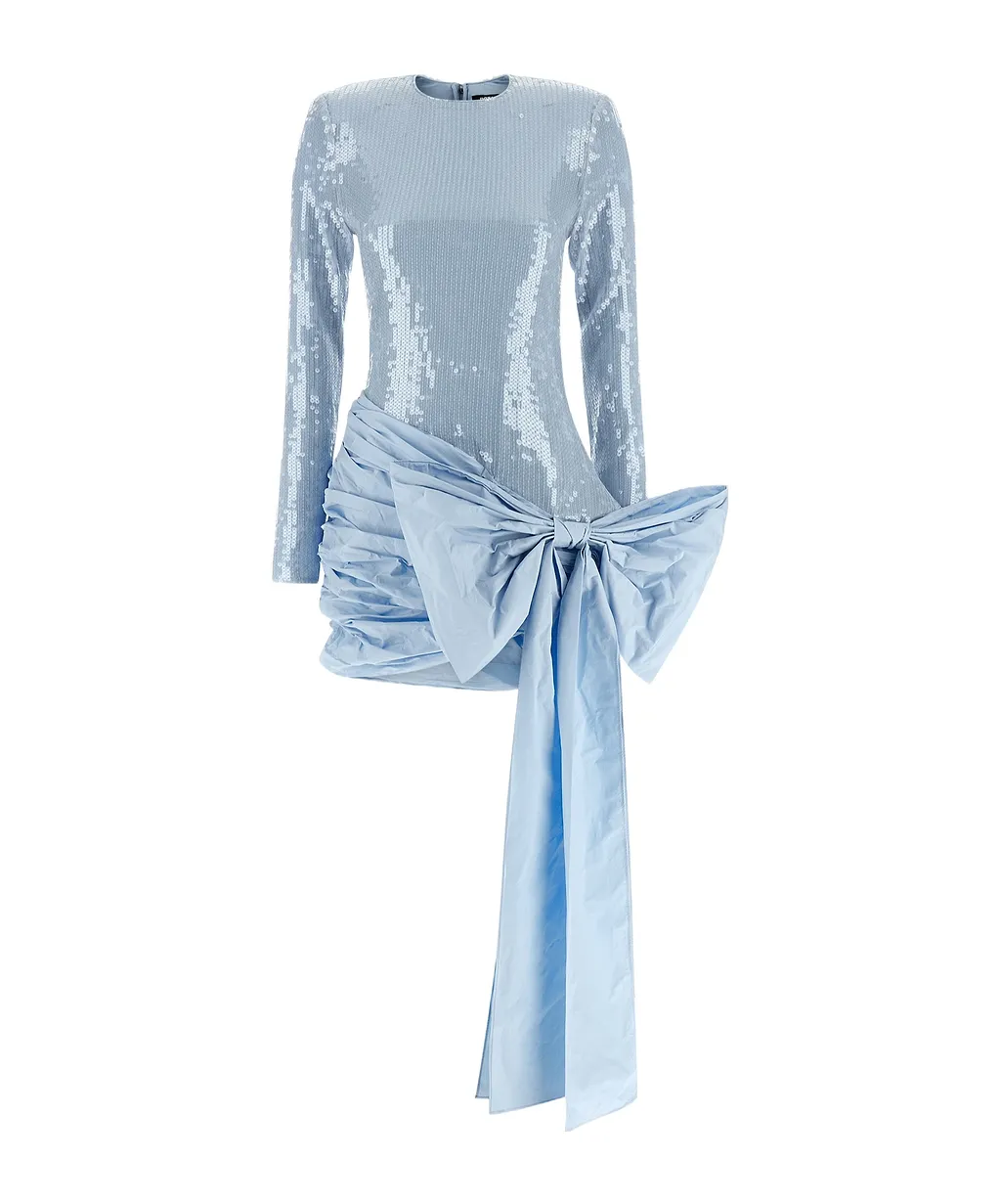 Rotate Sequins Bow Mini Dress