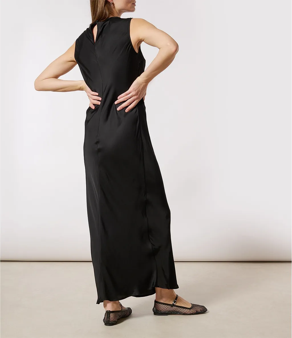 Rotate Sequined V-Neck Sleeveless Midi Dress