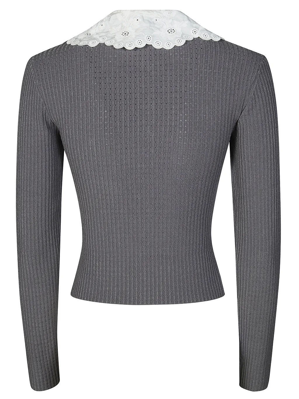 Self-Portrait Lace Collar Knitted Top