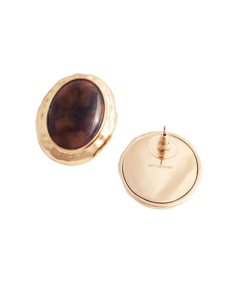 Self-Portrait Hammered Earrings