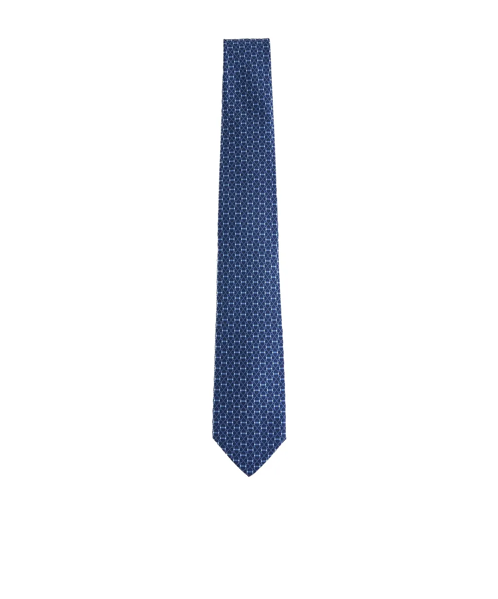 Gancini Horsebit-Print Tie