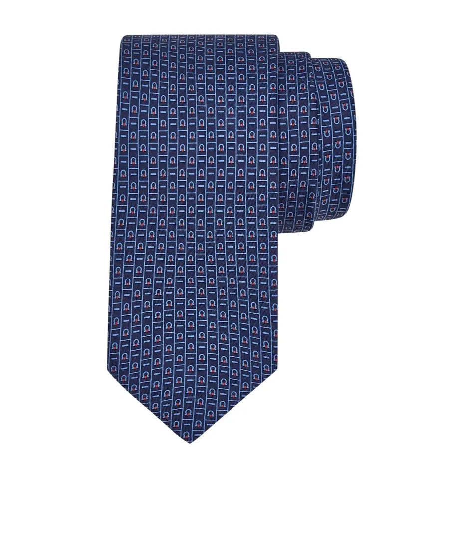Gancini Monogram Printed Tie