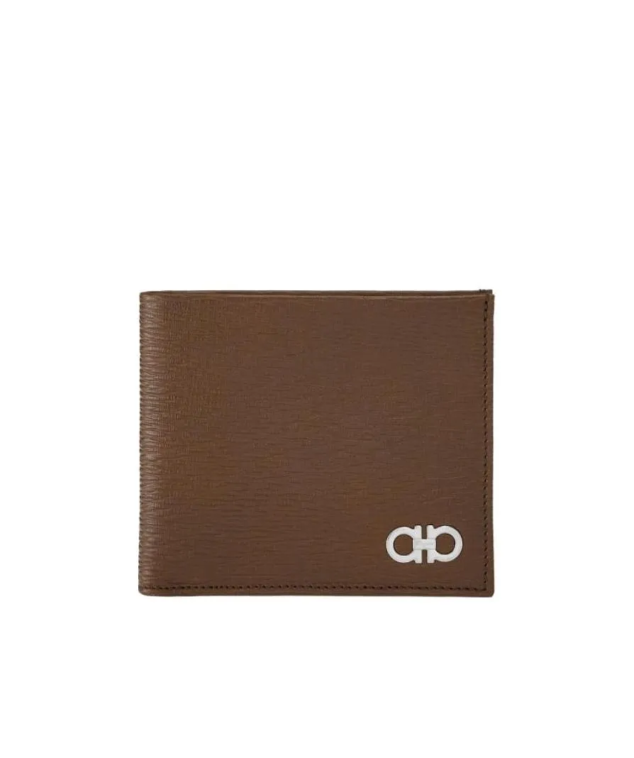 Gancini-Plaque Leather Wallet