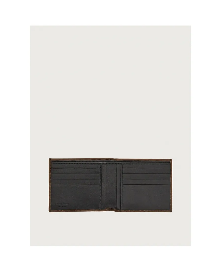Gancini-Plaque Leather Wallet