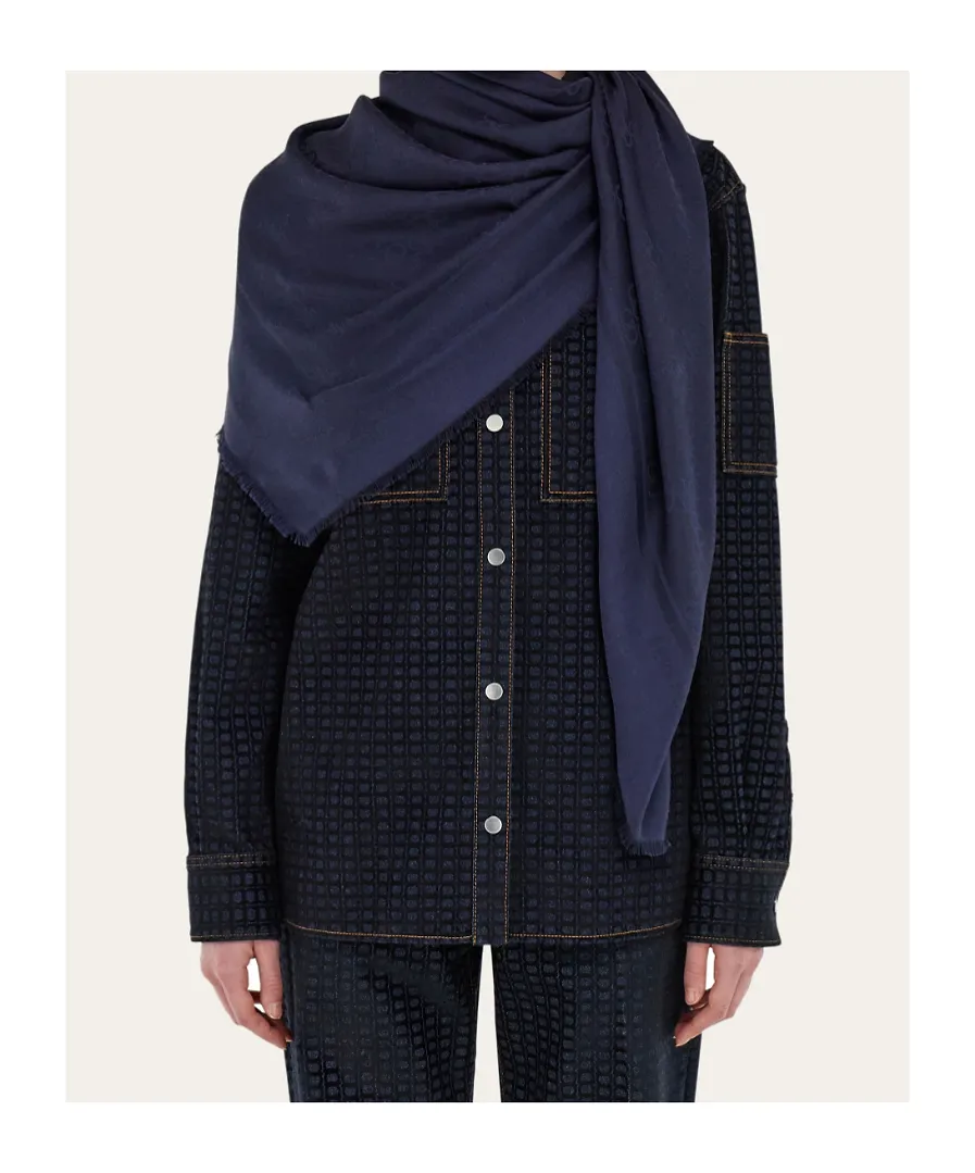 Ferragamo Eyewear Jacquard Fringe Scarf
